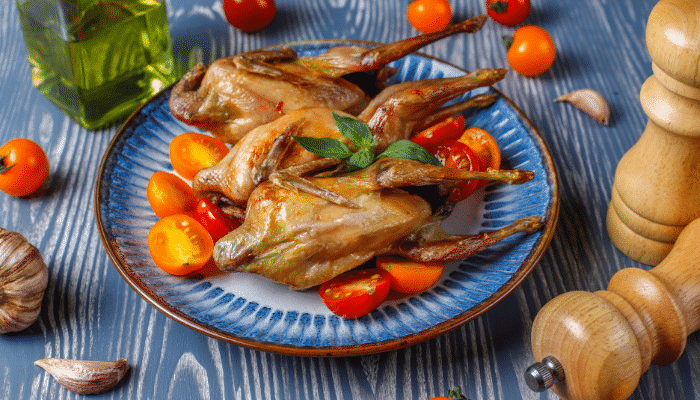 Codorna Frita ao Molho de Vinho Tinto