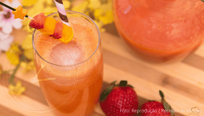 Drink de Morango com Manga Sem Álcool