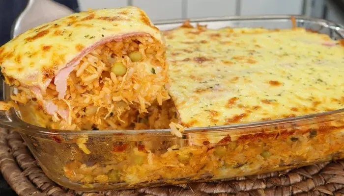 Arroz de Forno Com Frango Cremoso
