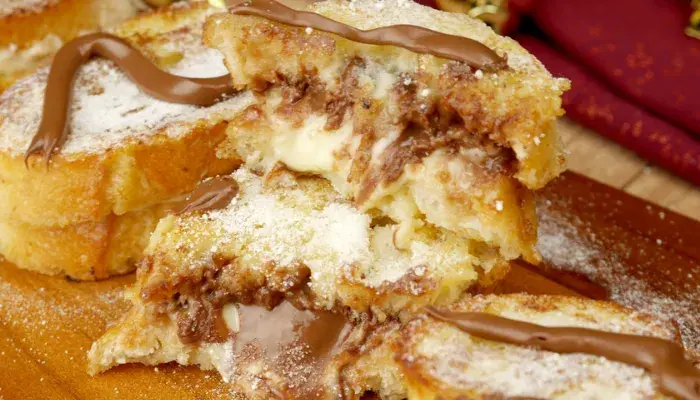Rabanada Recheada Com Leite Ninho e Nutella