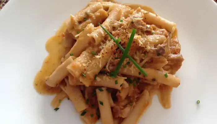 Macarrão Com Frango Desfiado